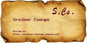 Sreiber Csenge névjegykártya